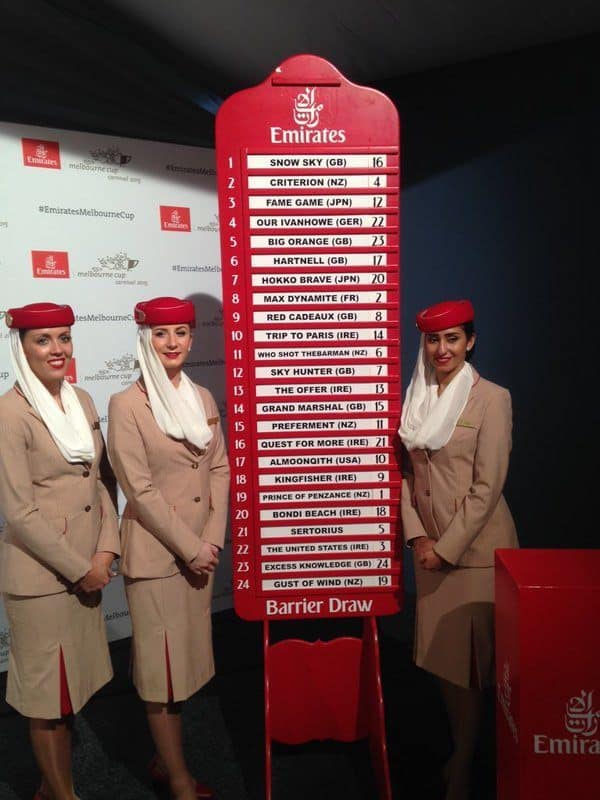 Emirates sponsorerer Melbourne Cup 2015.