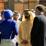William Buick i paddocken med Sheikh Mohammed og Kieran McLaughlin. Foto: Erika Rasmussen.