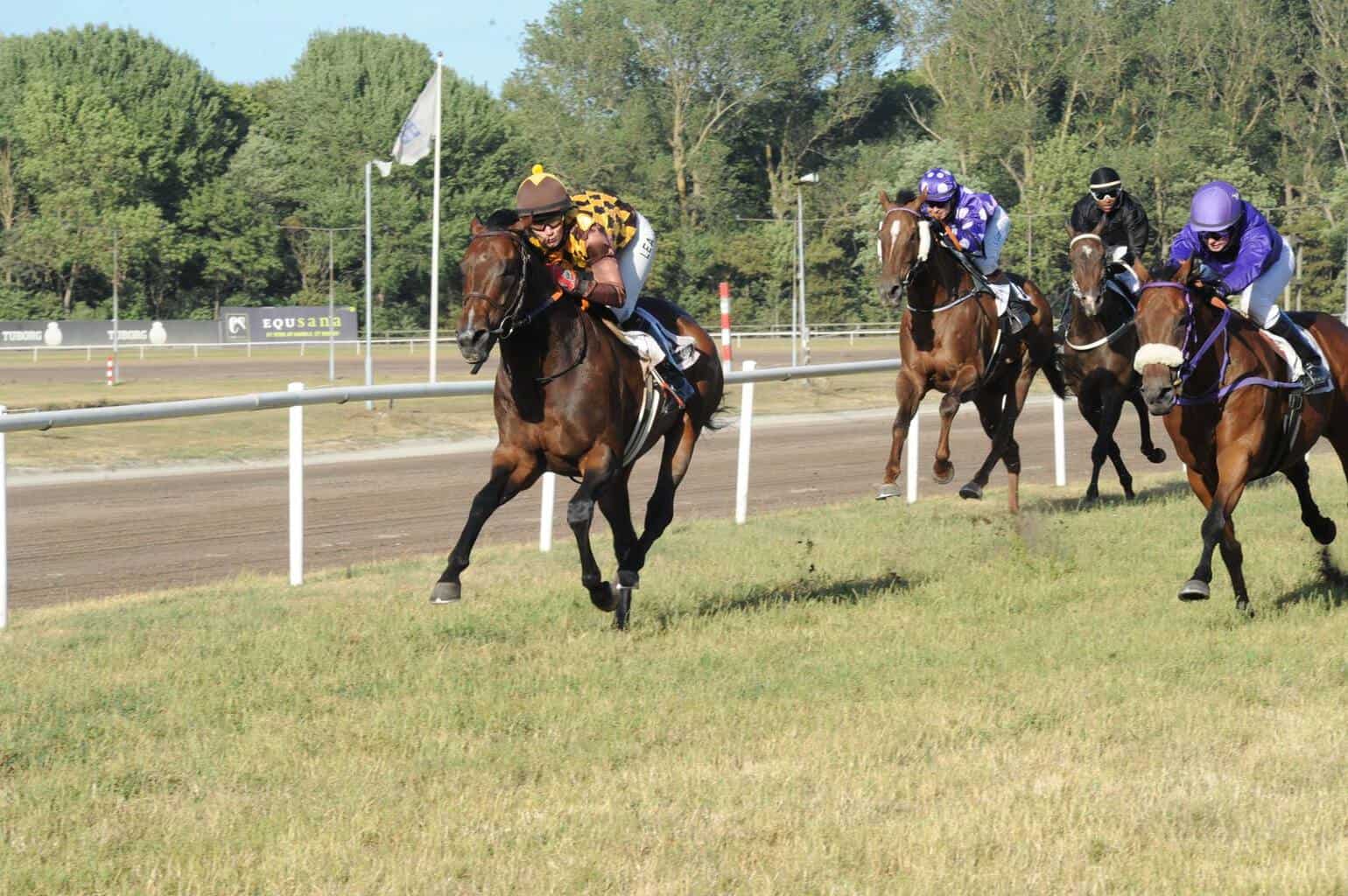 Lea Olsen rider Hongkong Star til sejr i Queen Estoril Handicap. Foto: Ole Hindby.