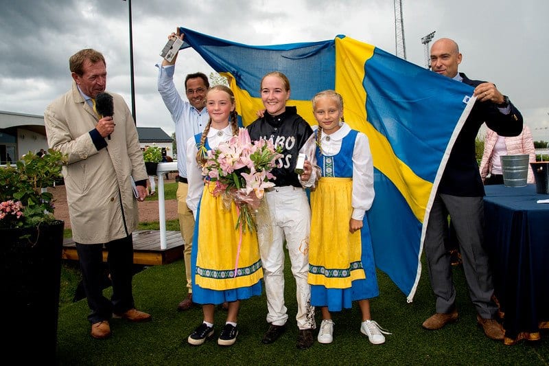 Josefin Landgren vandt Lady Jockeys' Thoroughbred World Championship. Foto: Elina Björklund / Svensk Galopp.