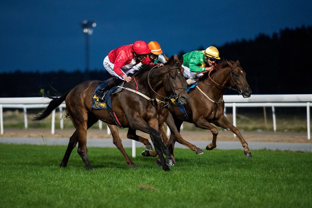 Dardenne/Jan-Erik Neuroth vinder Breeders' Trophy Sprint. Foto: Elina Björklund / Svensk Galopp.