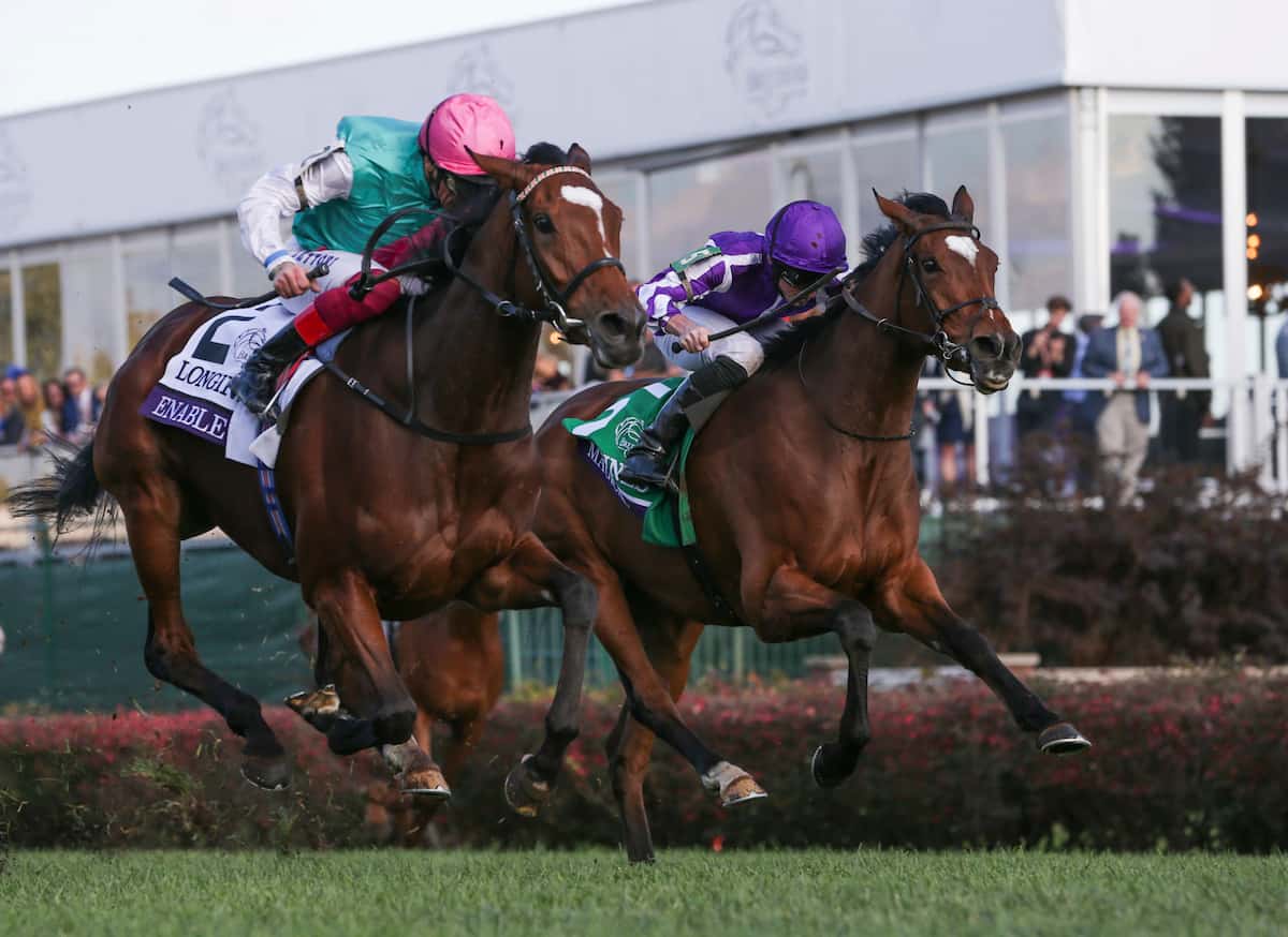 Enable/Frankie Dettori slår Magical/Ryan Moore i Breeders' Cup Turf (G1). Foto: Casey Phillips/Eclipse Sportswire/CSM