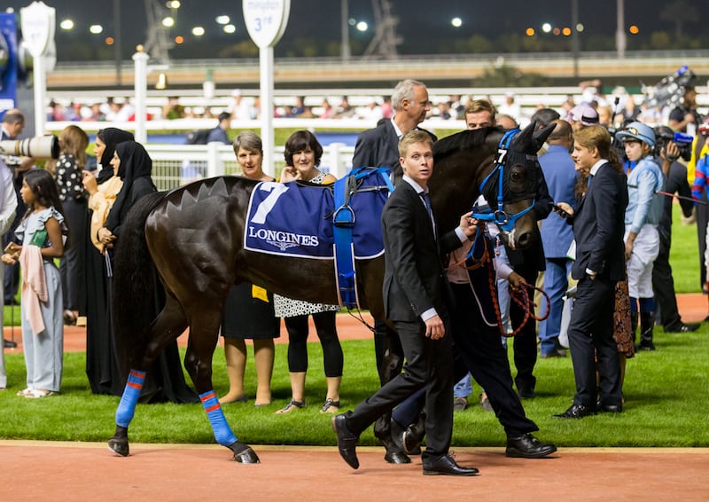 Oscar Berneklint med Trickbag i Meydans paddock. Foto/Copyright: Erika Rasmussen for GalopSport.