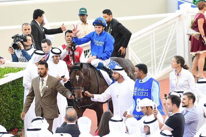 William Buick på ryggen af Blue Point. Foto: Dubai Racing Club.